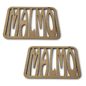 2 rektangul&auml;ra grytunderl&auml;gg med Malm&ouml; som text