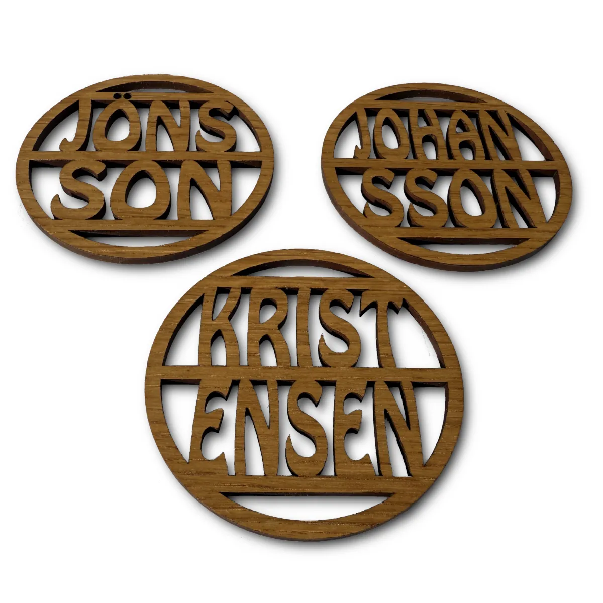 3 olika runda grytunderlägg